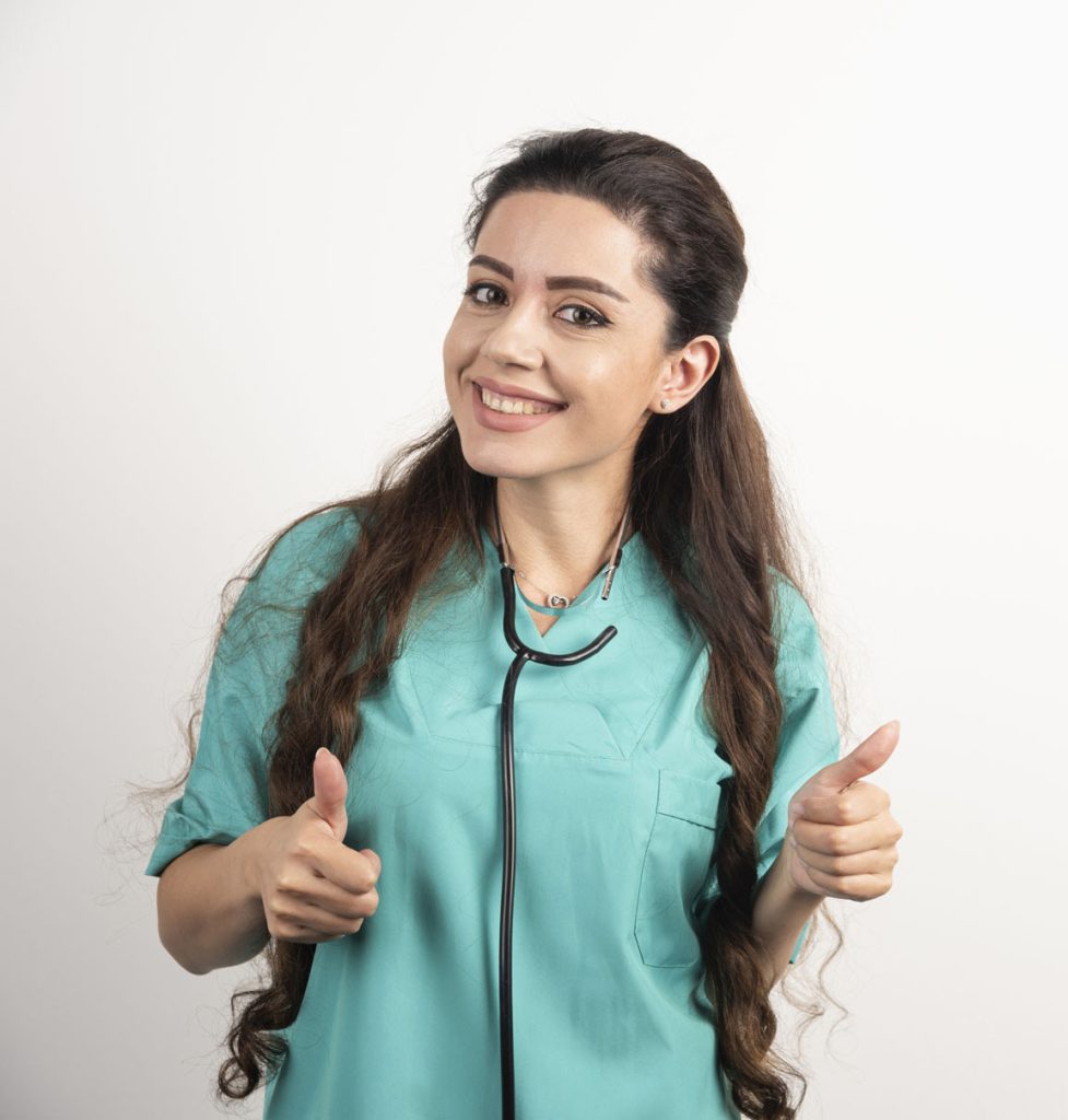 A nurse supporting a senior client